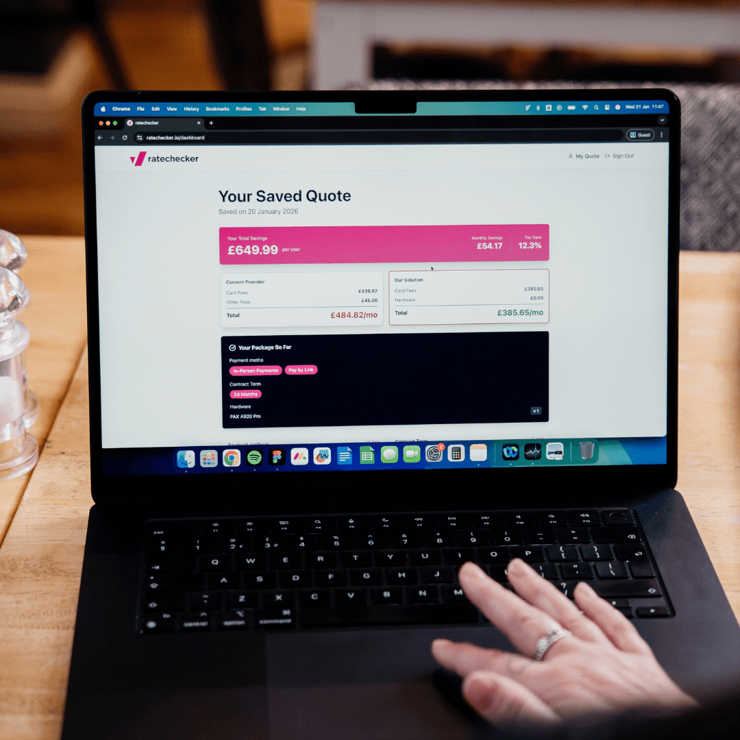 Ratechecker saved quote on laptop